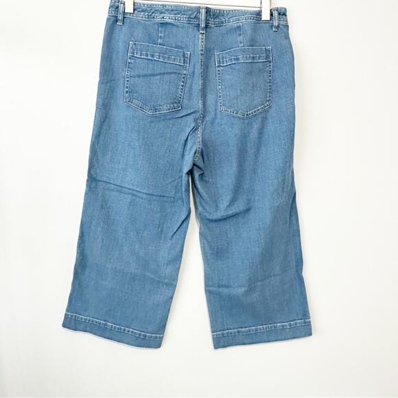 GAP high rise wide leg crop jeans blue denim size 16 33 plus - Picture 2 of 9